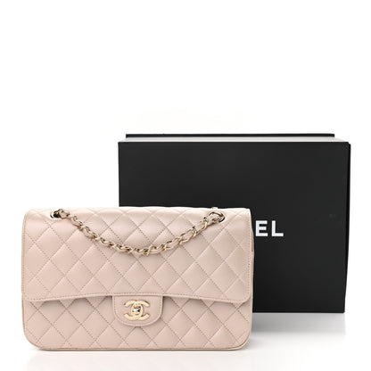 Chanel Iridescent Lambskin Quilted Medium Double Flap Beige 11 of 11