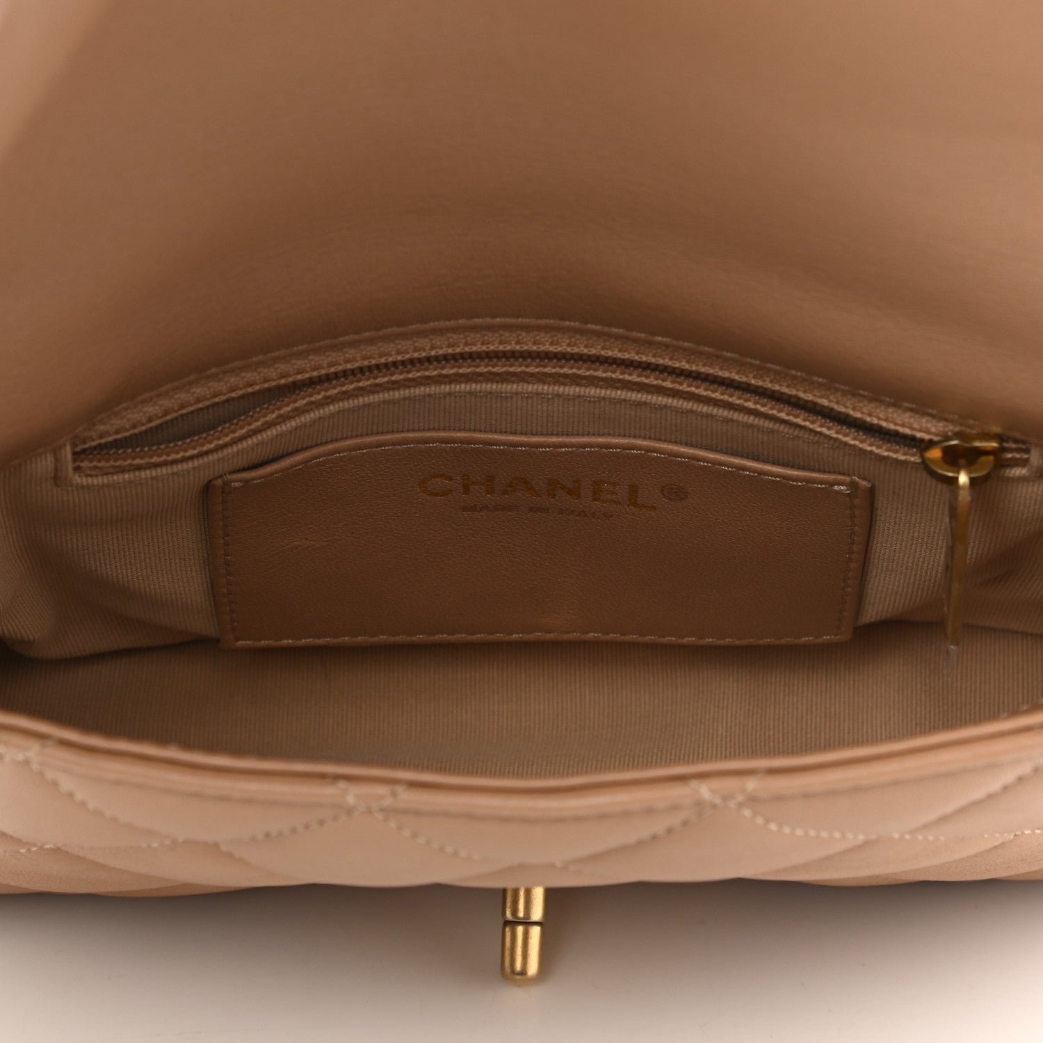 Chanel Lambskin Quilted Small CC Funky Town Flap Beige 5 of 11
