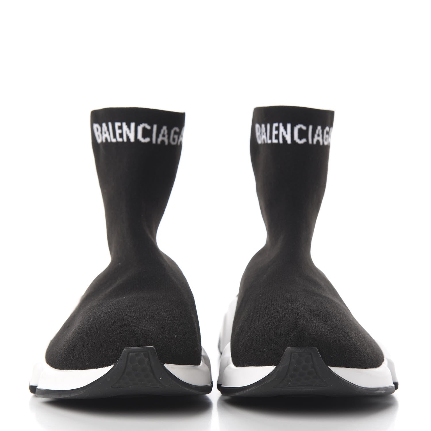 Balenciaga Neoprene Knit Mens Hi Speed Sneakers 41 Black White 3 of 9