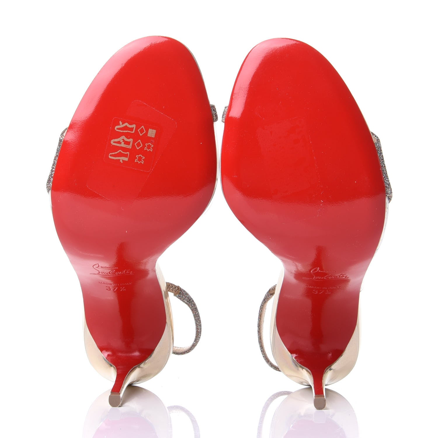 Christian Louboutin Mini Glitter PVC Specchio Optisling 100 Sandals 37.5 Multicolor Plantine 7 of 10