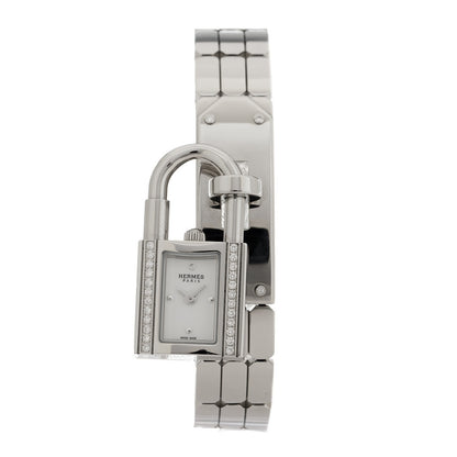 Hermes Stainless Steel Diamond 16mm Kelly Quartz Watch 1 of 7