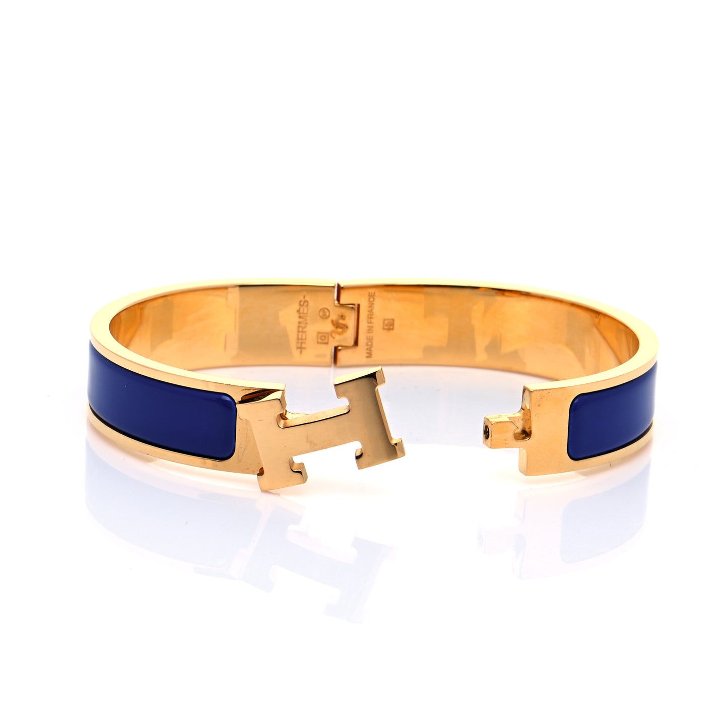 Narrow Enamel Clic Clac H Bracelet PM Bleu Royal