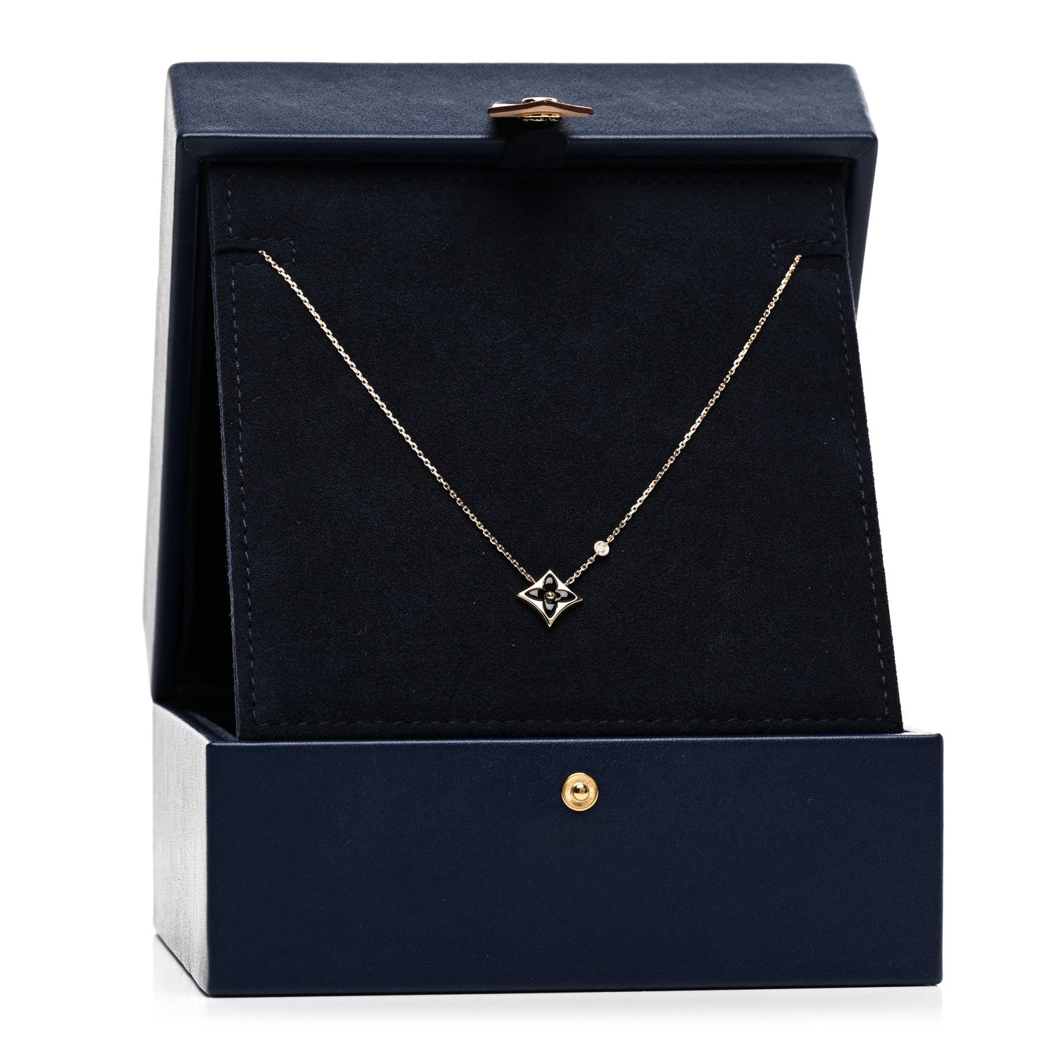 Louis Vuitton 18K Yellow Gold Diamond Black Onyx Color Blossom BB Star Pendant Necklace 6 of 6