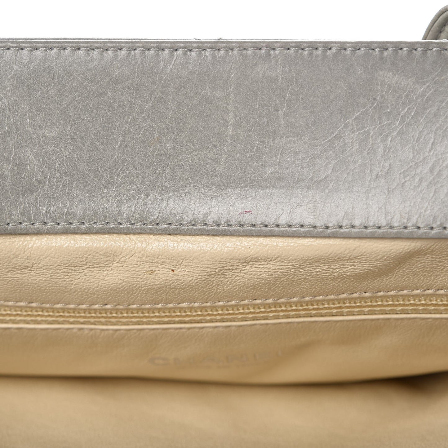 Glazed Calfskin Boy Satchel Flap Light Grey