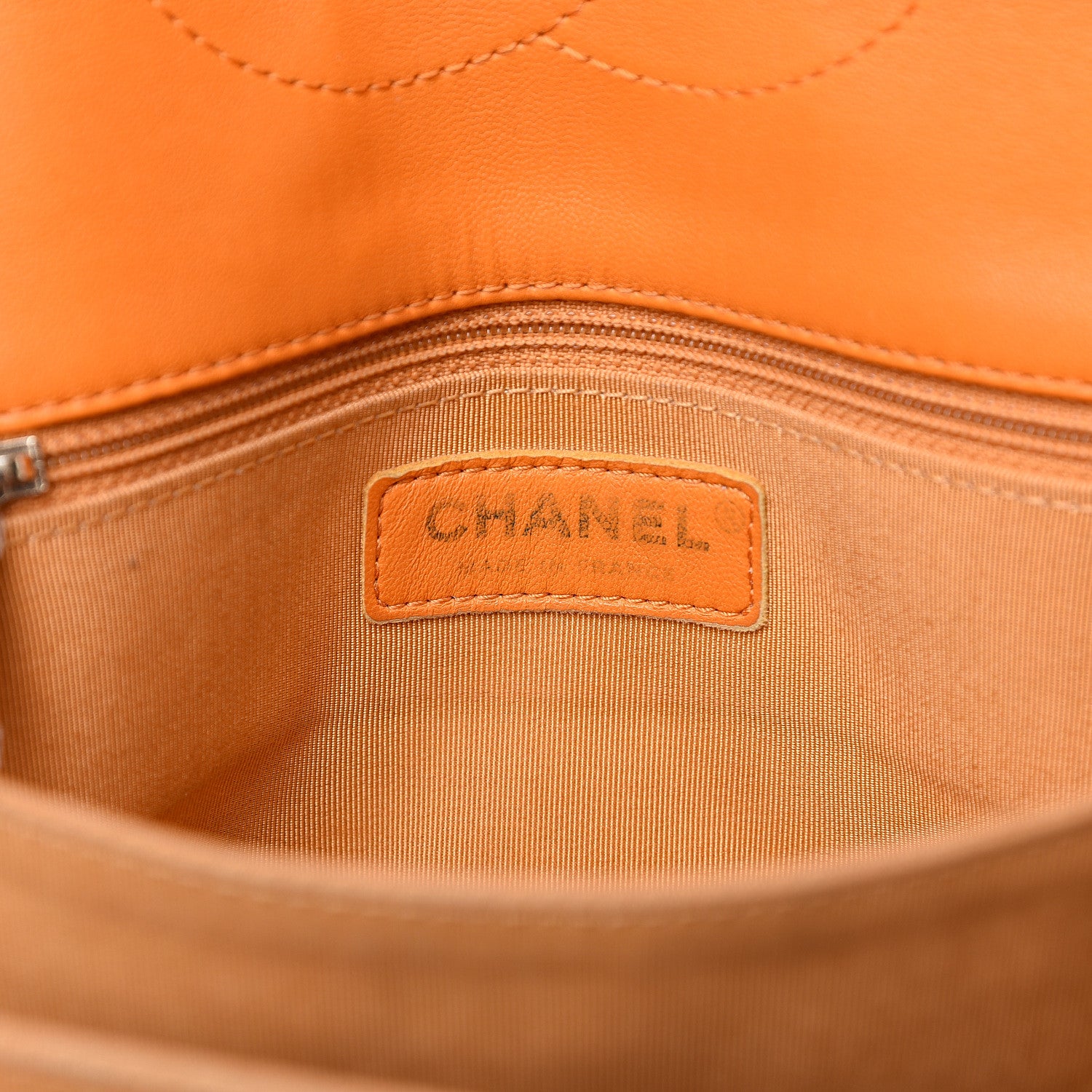 Chanel Patent Quilted 3 Pocket Accordion Flap Orange 5 of 12