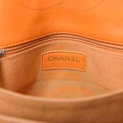 Chanel Patent Quilted 3 Pocket Accordion Flap Orange 5 of 12