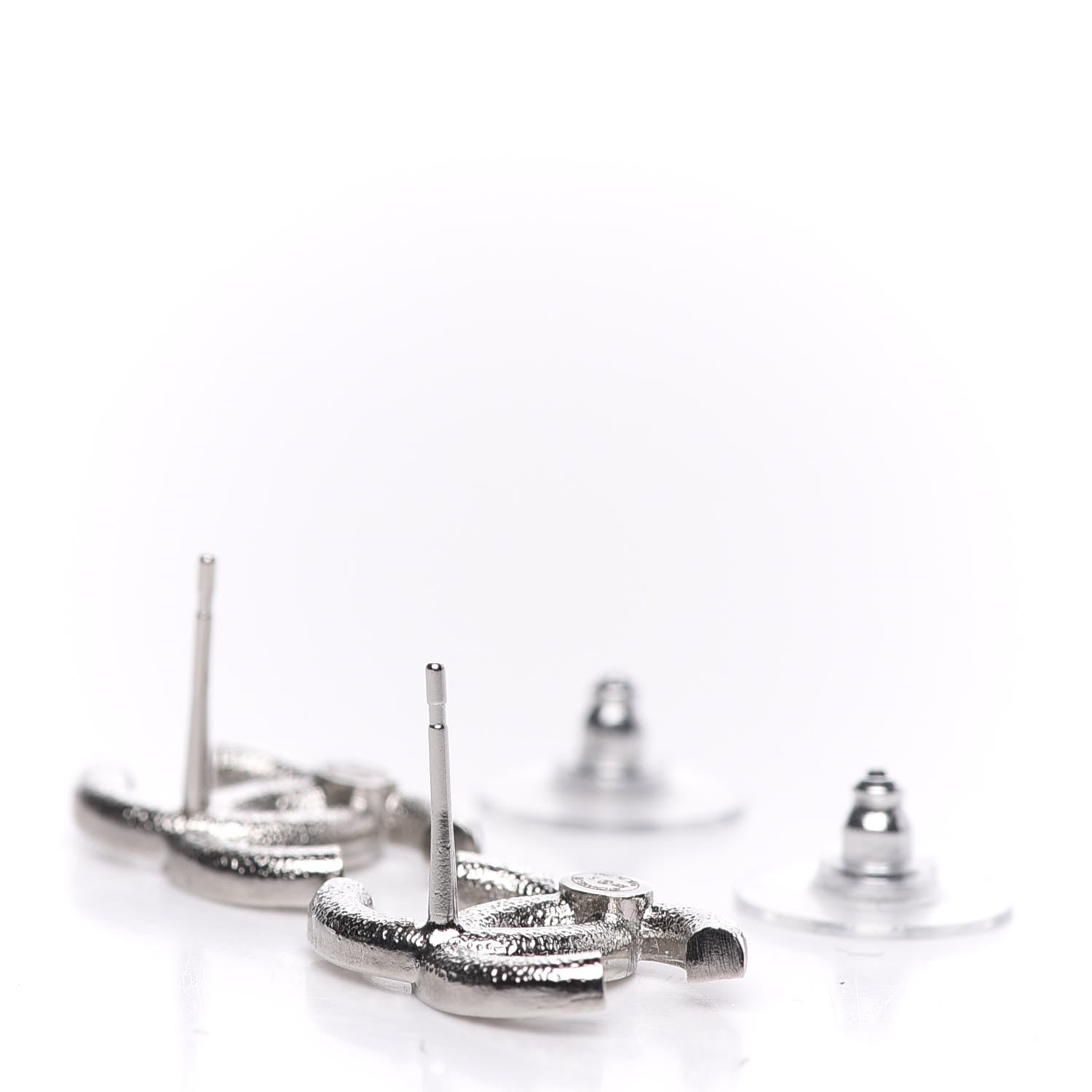 Chanel Crystal Palais Garnier CC Earrings Silver 4 of 5