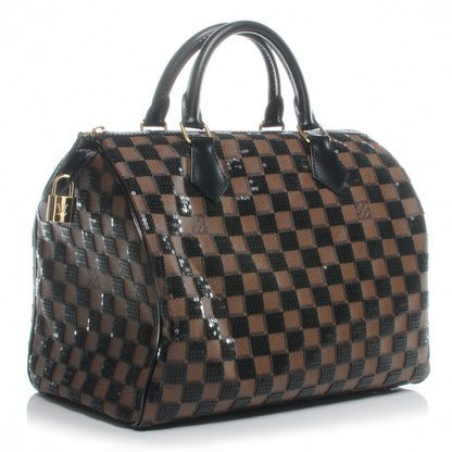 Louis Vuitton Damier Paillettes Speedy 30 Black 3 of 8