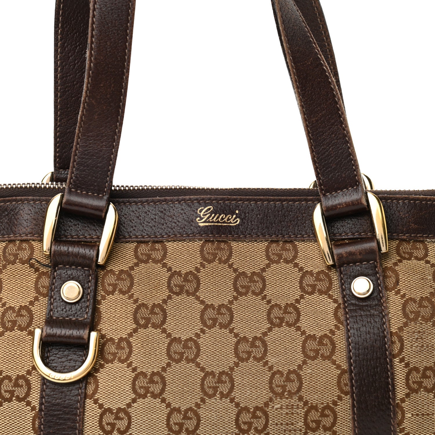 Gucci Monogram Small Abbey Tote Dark Brown 8 of 16