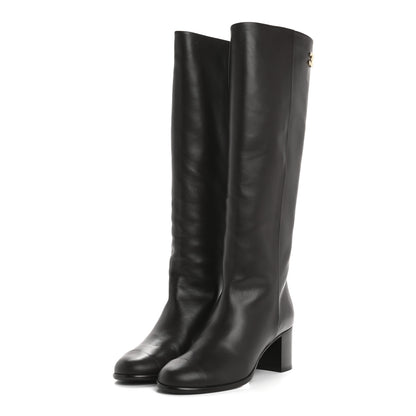 Chanel Calfskin CC High Boots 38.5 Brown 3 of 9