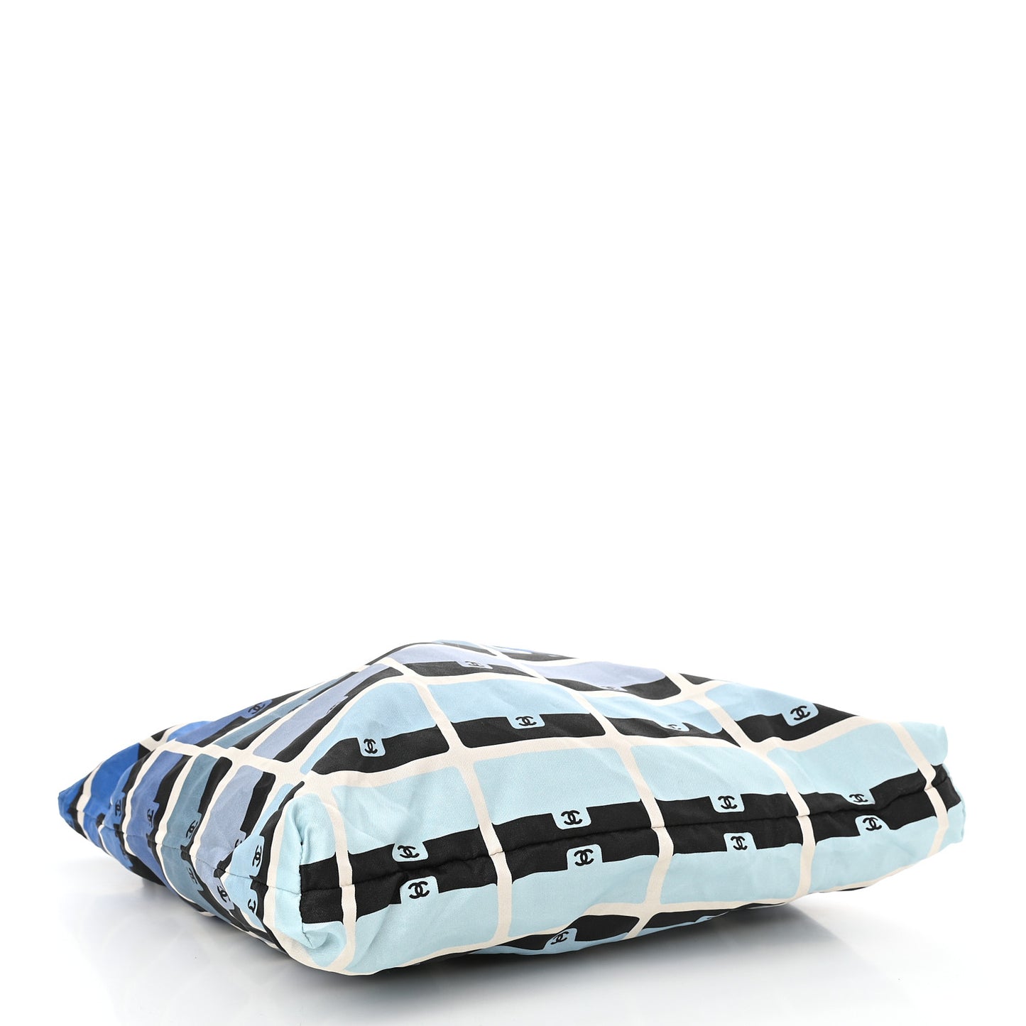 Caviar Fabric Quilted Foldable Tote With Chain Black Multicolor