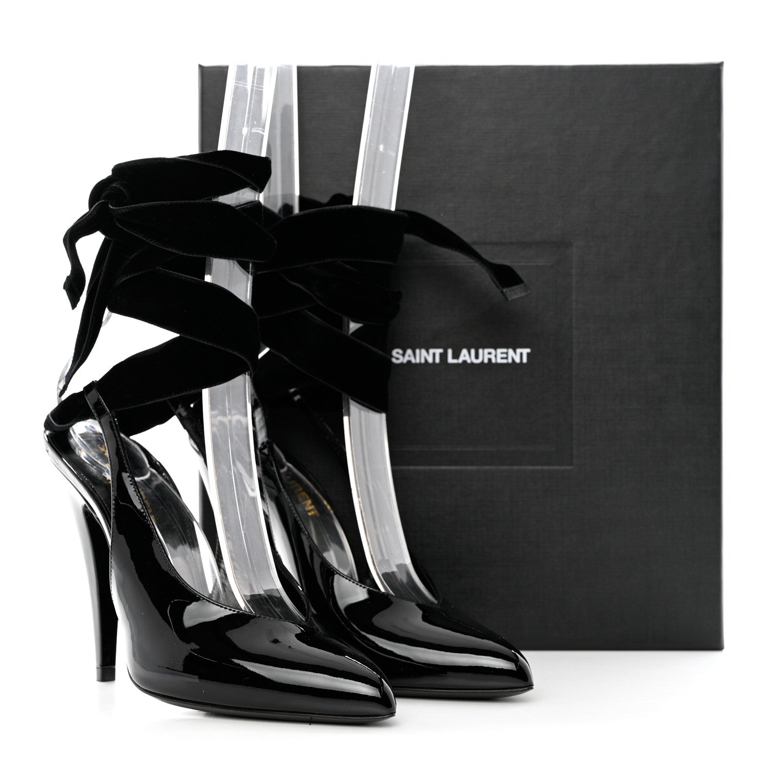 Saint Laurent Vernice Chiffon Venus Lace 110 Pumps 37.5 Black 9 of 9