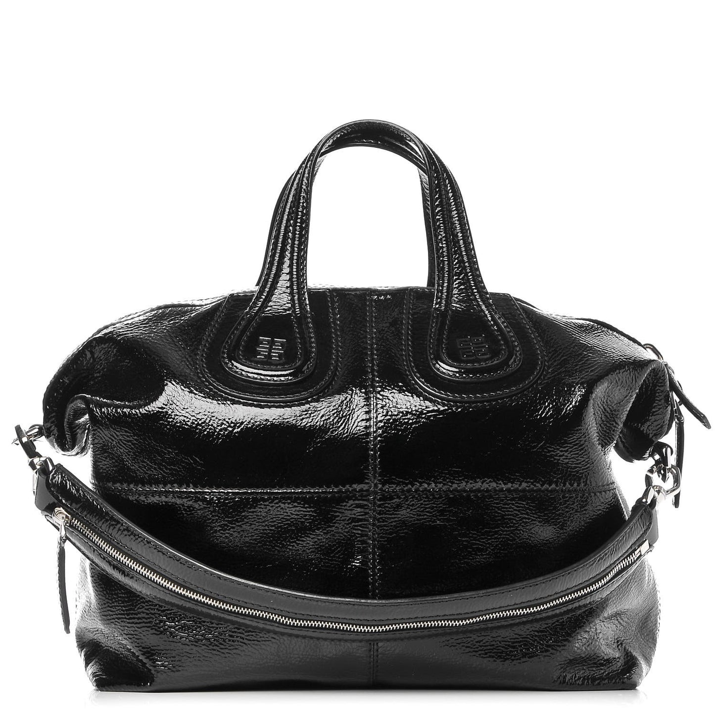 Crinkled Patent Medium Nightingale Black