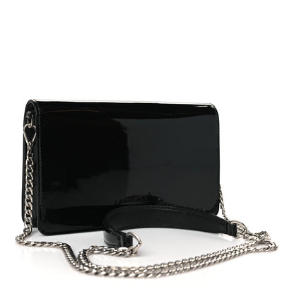Miu Miu Patent Crystal Logo Mini Crossbody Black 3 of 8