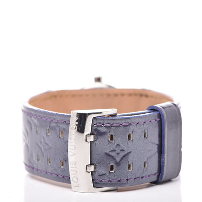 Louis Vuitton Stainless Steel Vernis 28mm Tambour Quartz Watch Indigo 4 of 7