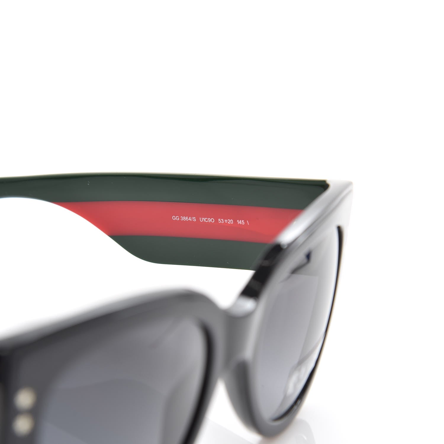 Gucci Acetate Oversized Rectangle Frame Web Sunglasses GG3864/S Black 4 of 7