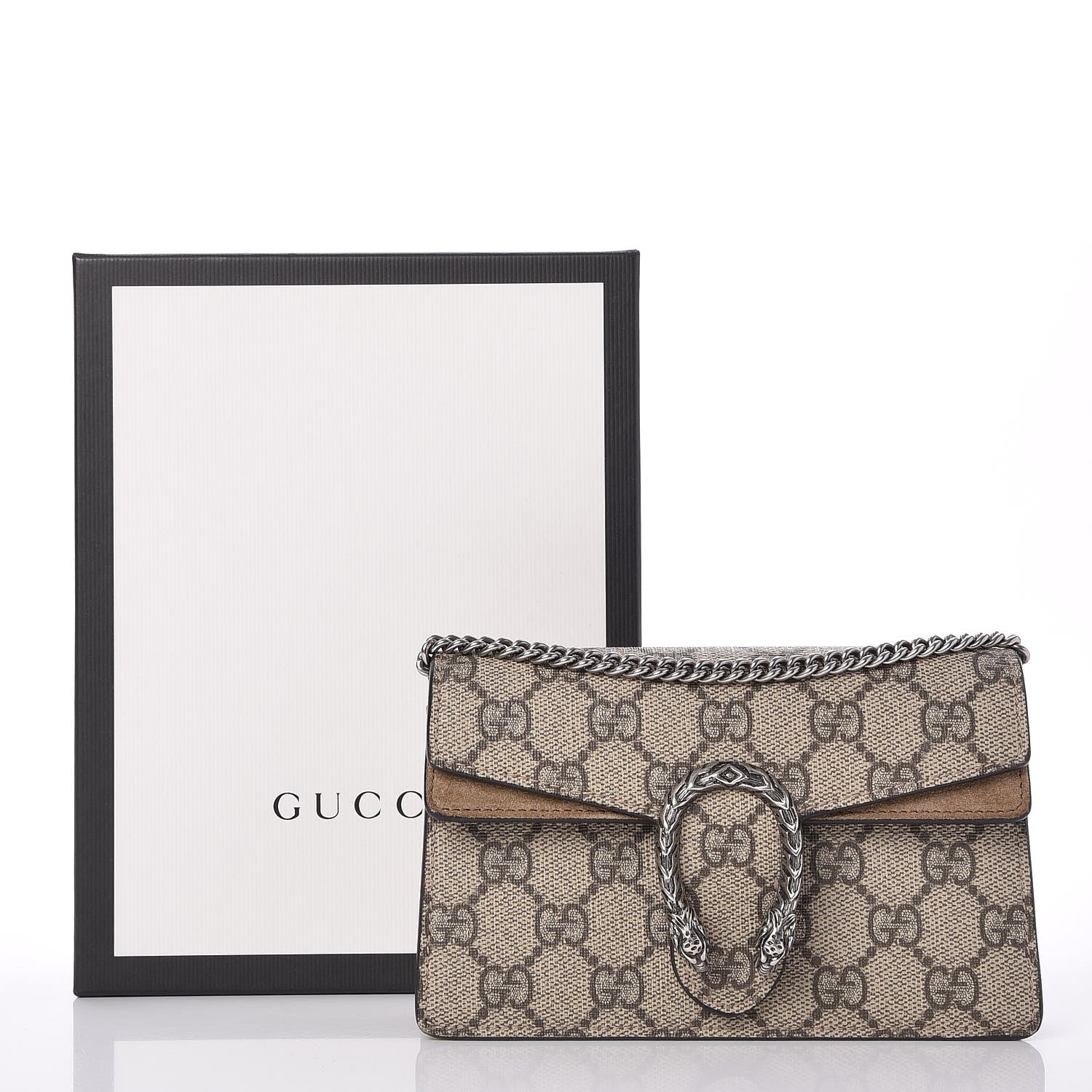 Gucci GG Supreme Monogram Super Mini Dionysus Shoulder Bag Taupe 8 of 8