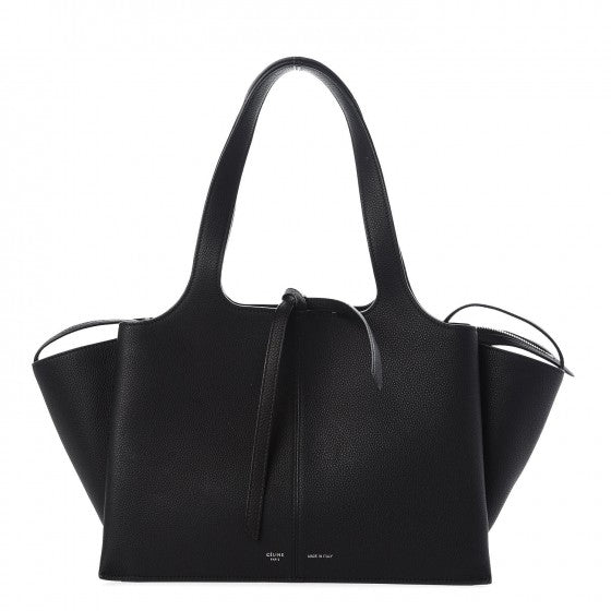 Celine Baby Grained Calfskin Medium Tri-Fold Bag Black 1 of 11