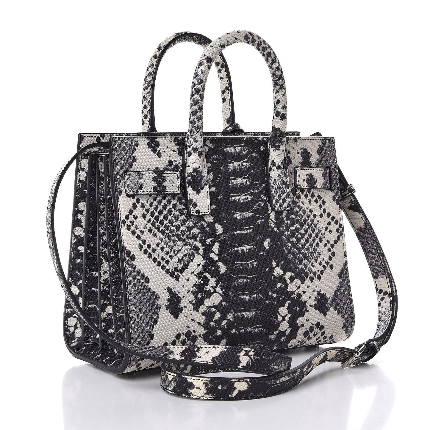 Python Embossed Nano Sac De Jour Black White