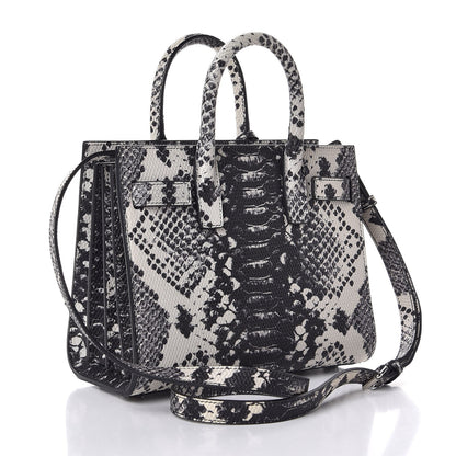 Saint Laurent Python Embossed Nano Sac De Jour Black White 4 of 8