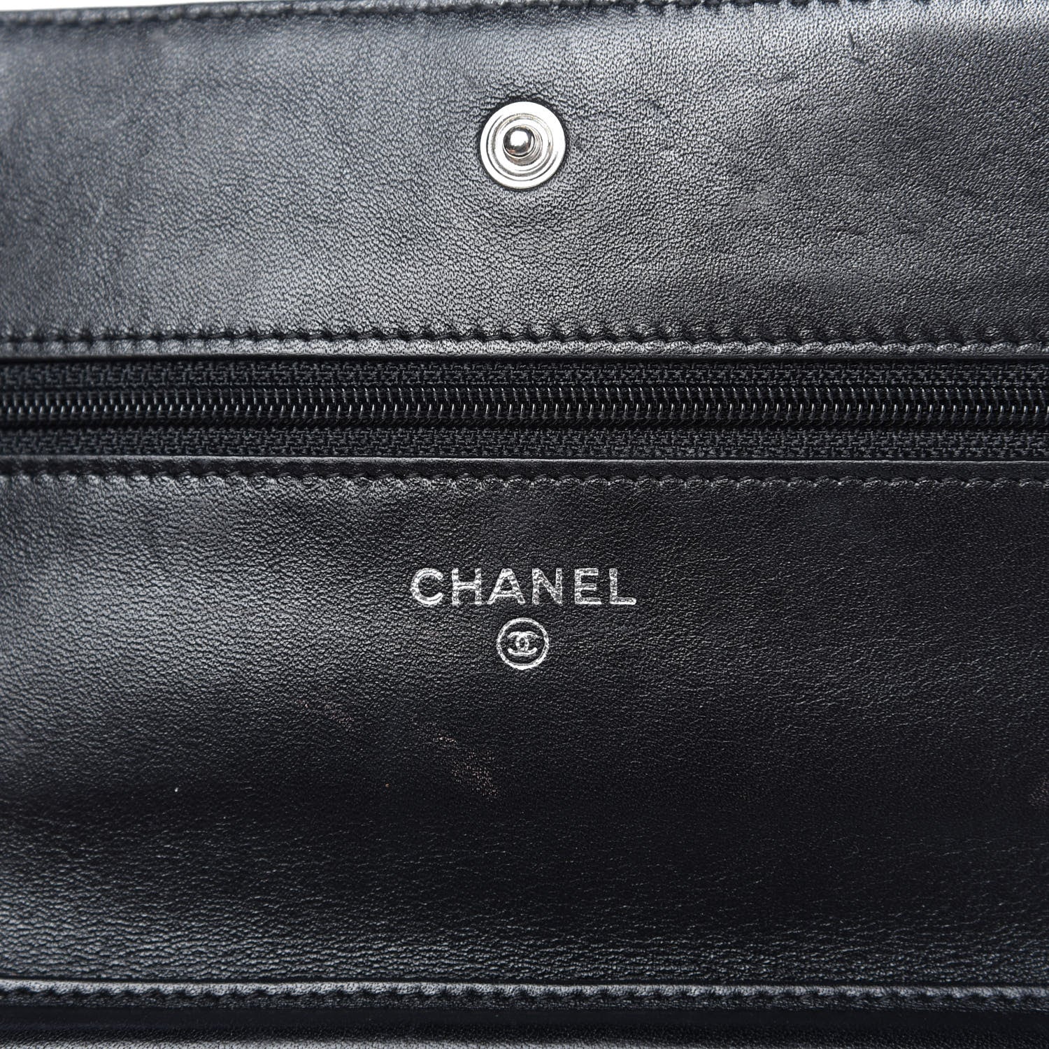 Chanel Patent Quilted Wallet On Chain WOC Black 8 of 11