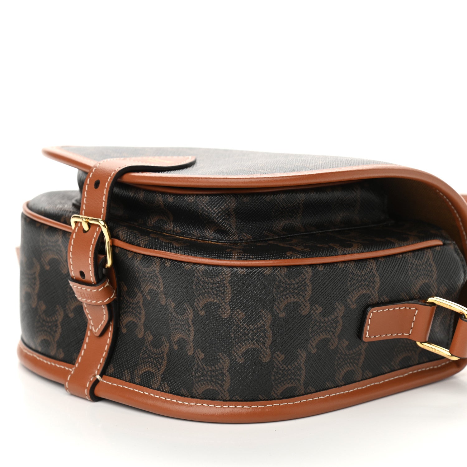 Celine Triomphe Canvas Medium Folco Bag Tan 8 of 8