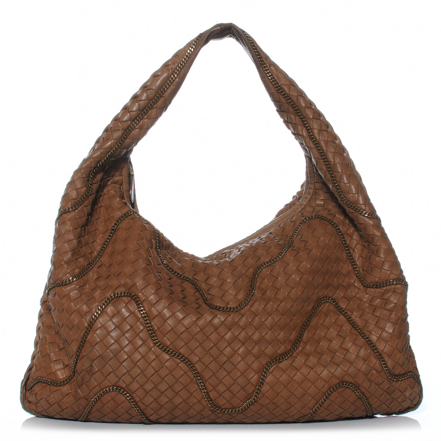 Woven Large Veneta Chain Hobo Noce