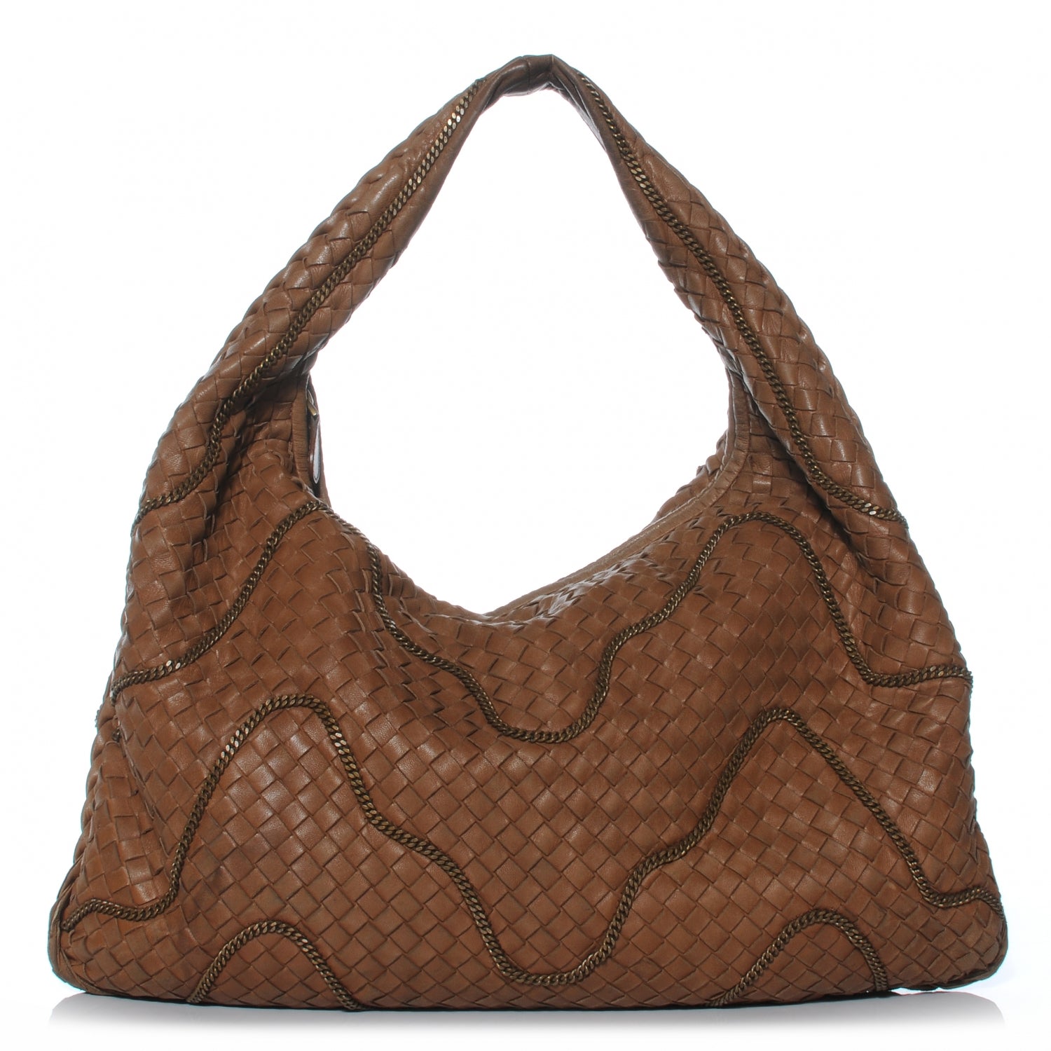 Bottega Veneta Woven Large Veneta Chain Hobo Noce 1 of 8