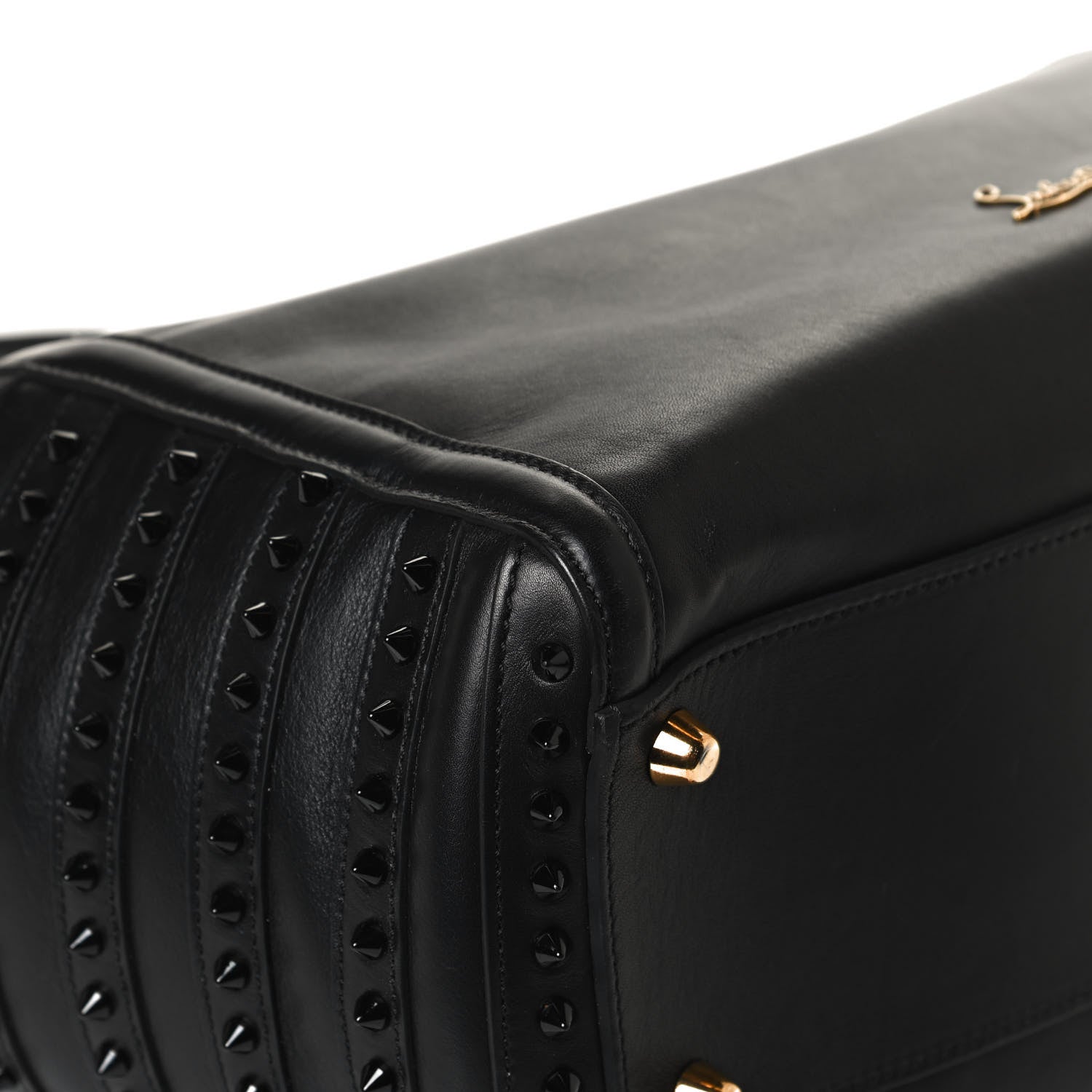 Christian Louboutin Calfskin Spikes Farida Bowler Bag Black 12 of 13