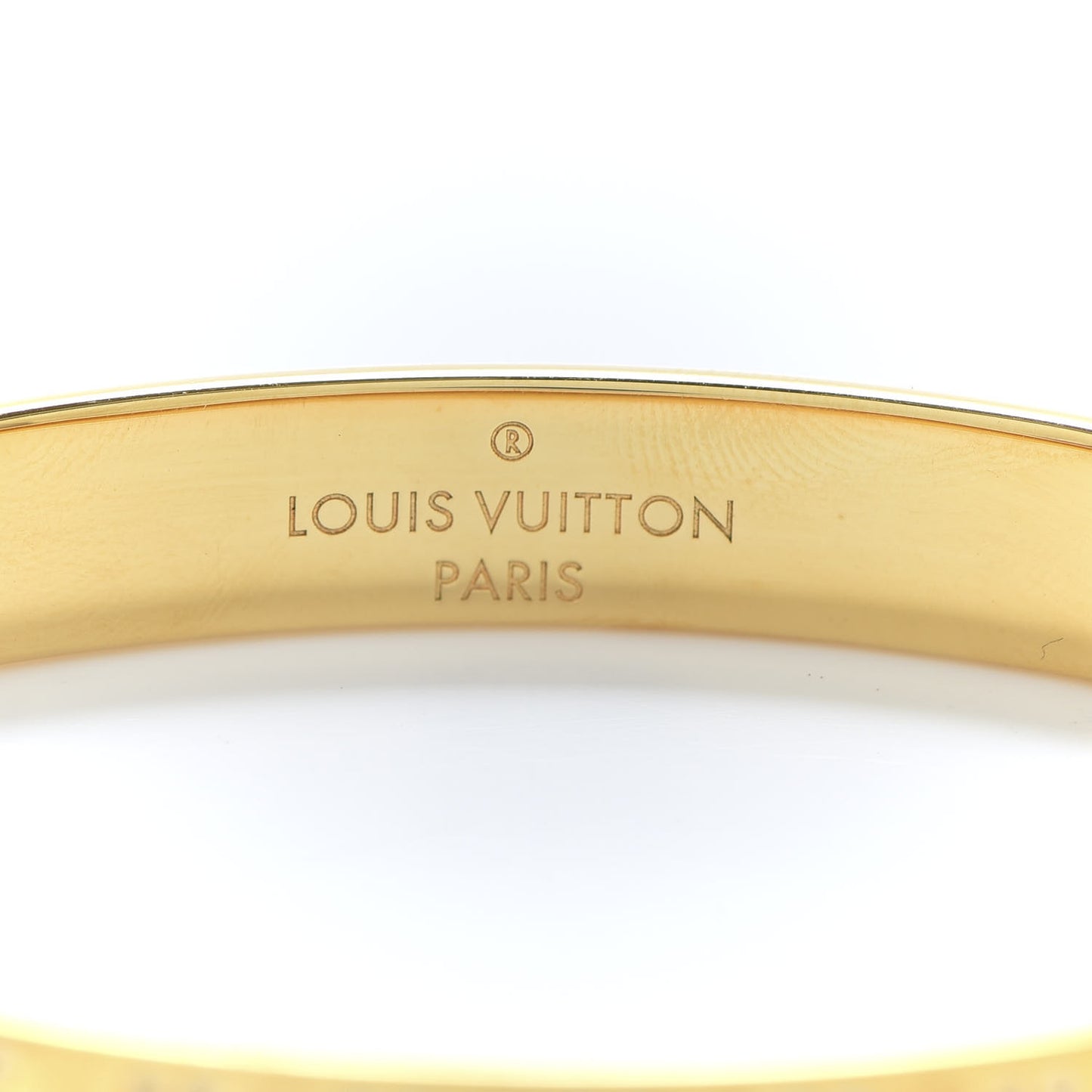 Brass Crystal Monogram Nanogram Strass Cuff M Gold