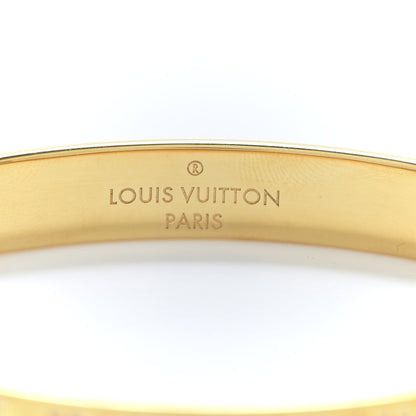 Louis Vuitton Brass Crystal Monogram Nanogram Strass Cuff M Gold 4 of 6