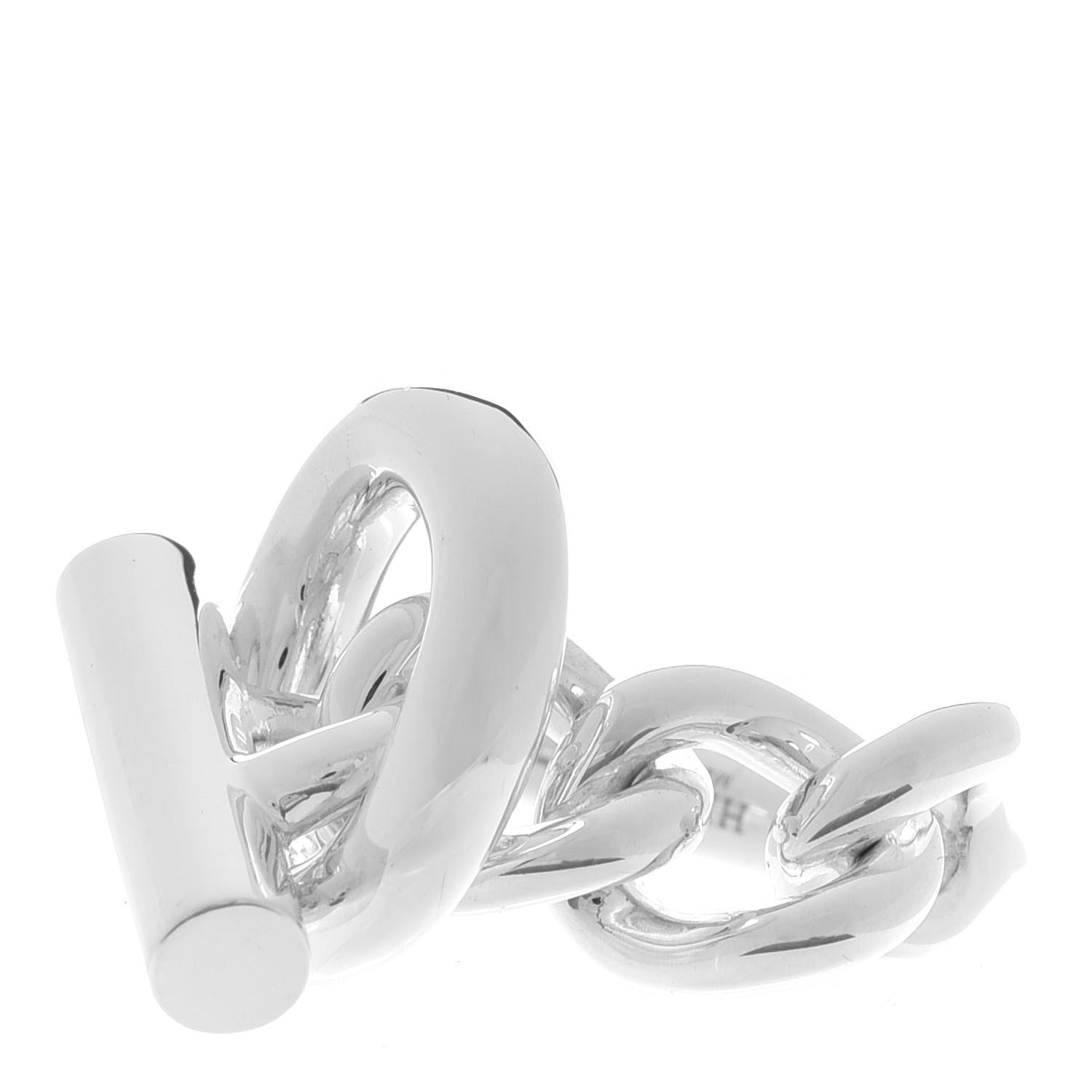 Hermes Sterling Silver GM Croisette Ring 52 6 3 of 7