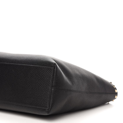 Valentino Garavani Grained Calfskin Rockstud Shoulder Tote Black 7 of 10