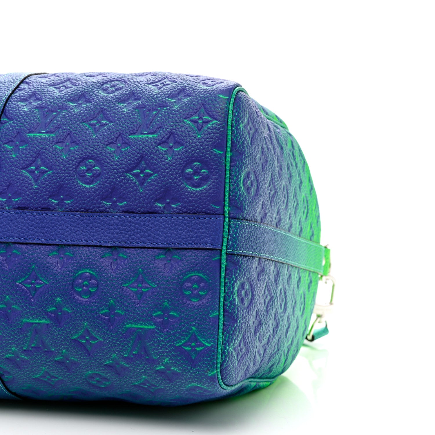 Louis Vuitton Taurillon Illusion Keepall Bandouliere 50 Bleu Vert 8 of 8