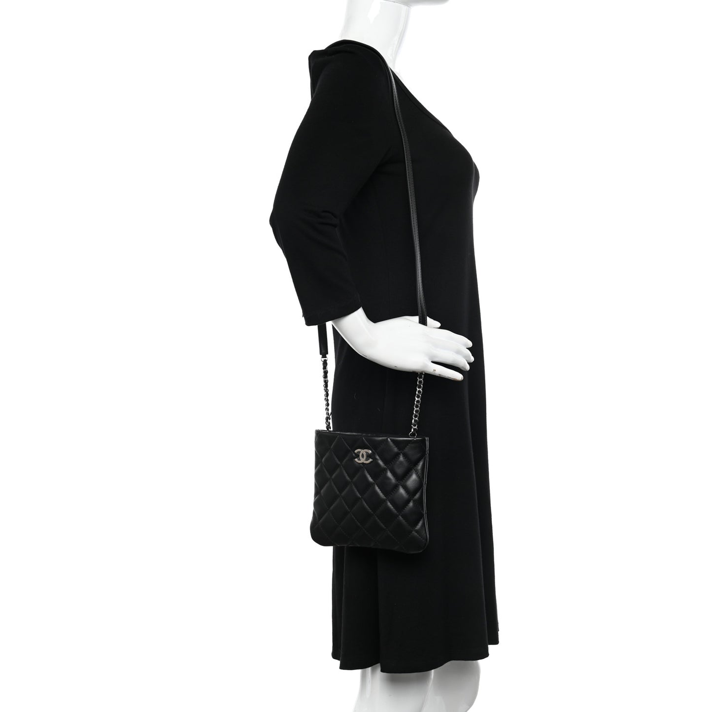Lambskin Quilted Crossbody Bag Black