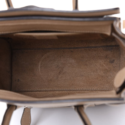 Celine Drummed Calfskin Nano Luggage Dune 4 of 12