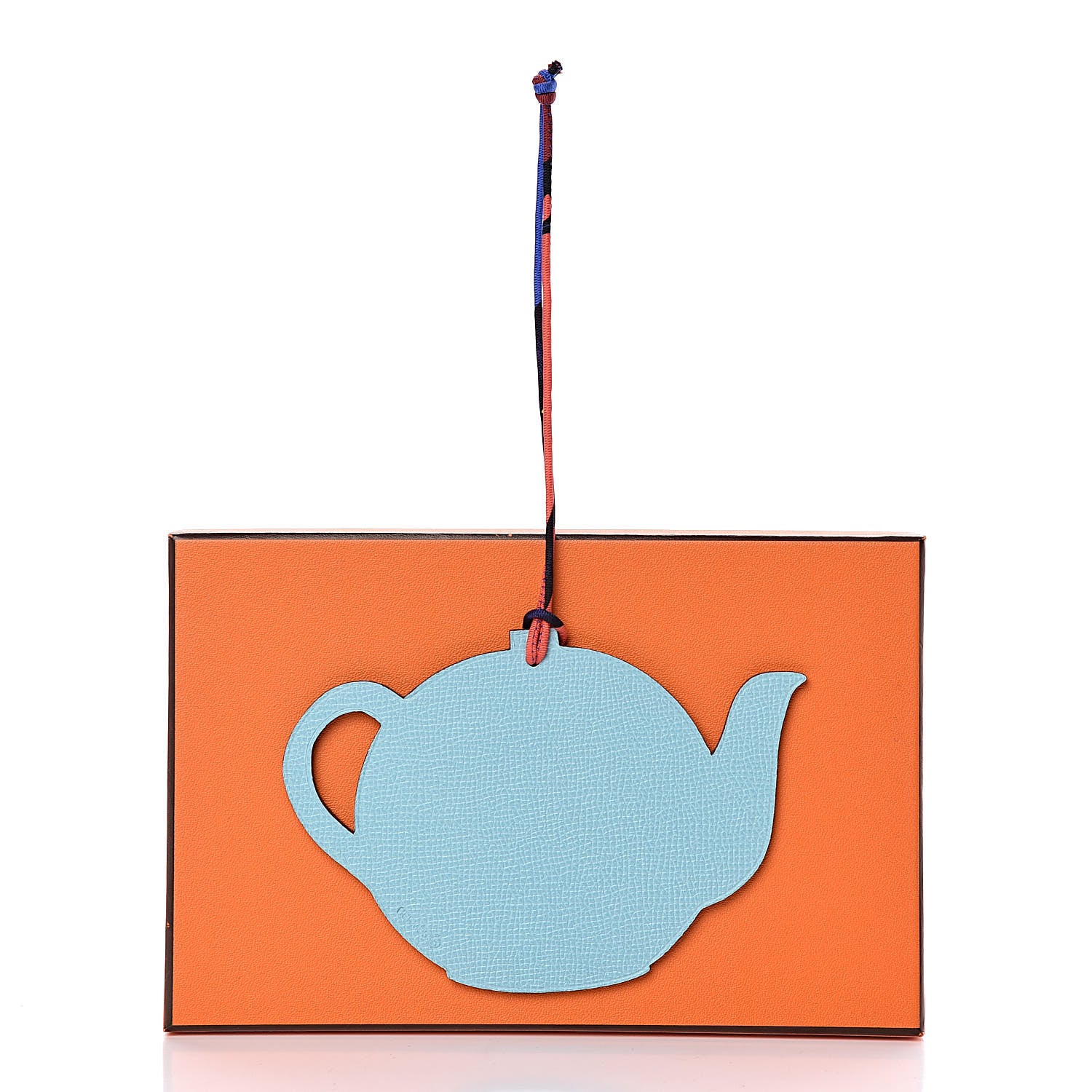 Hermes Togo Epsom Petit H Teapot Bag Charm Etoupe Bleu Atoll 4 of 4