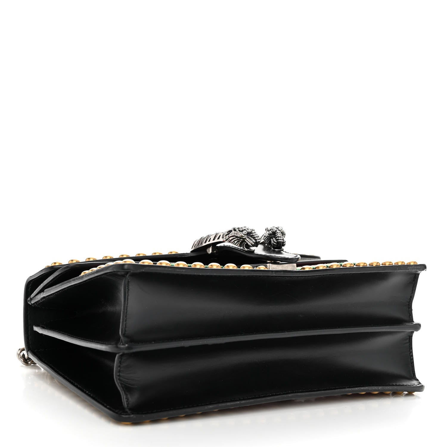 Gucci Calfskin Floral Embroidered Studded Small Dionysus Shoulder Bag Black 4 of 9