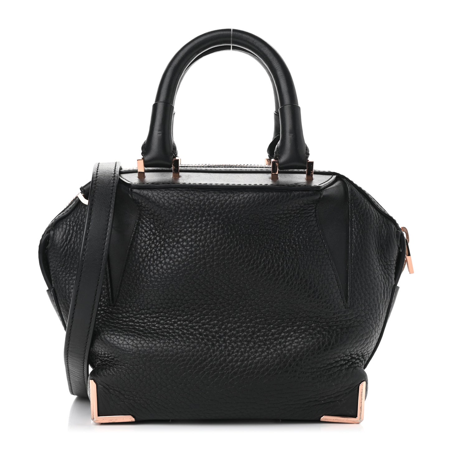 Pebbled Calfskin Mini Emile Black Rose Gold Hardware