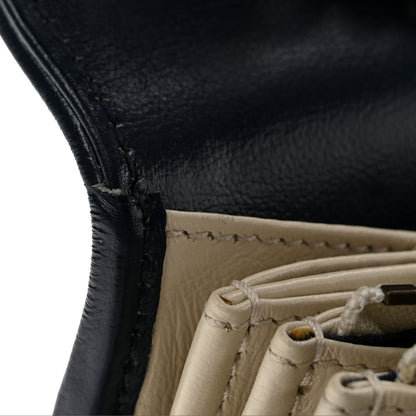Gucci Vintage Effect Calfskin Matelasse Diagonal Torchon GG Marmont Chain Wallet Mystic White Blue Agata 13 of 13