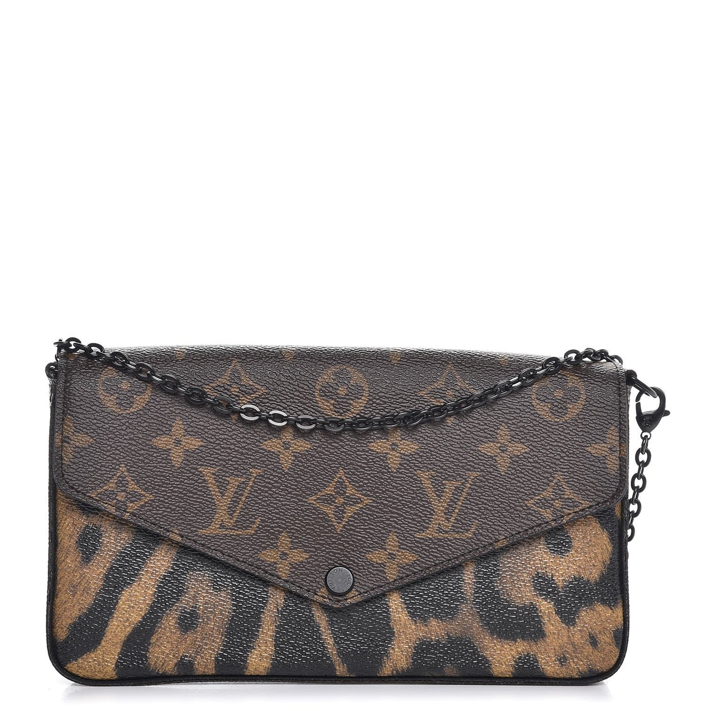 Monogram Animal Print Pochette Felicie Chain Wallet