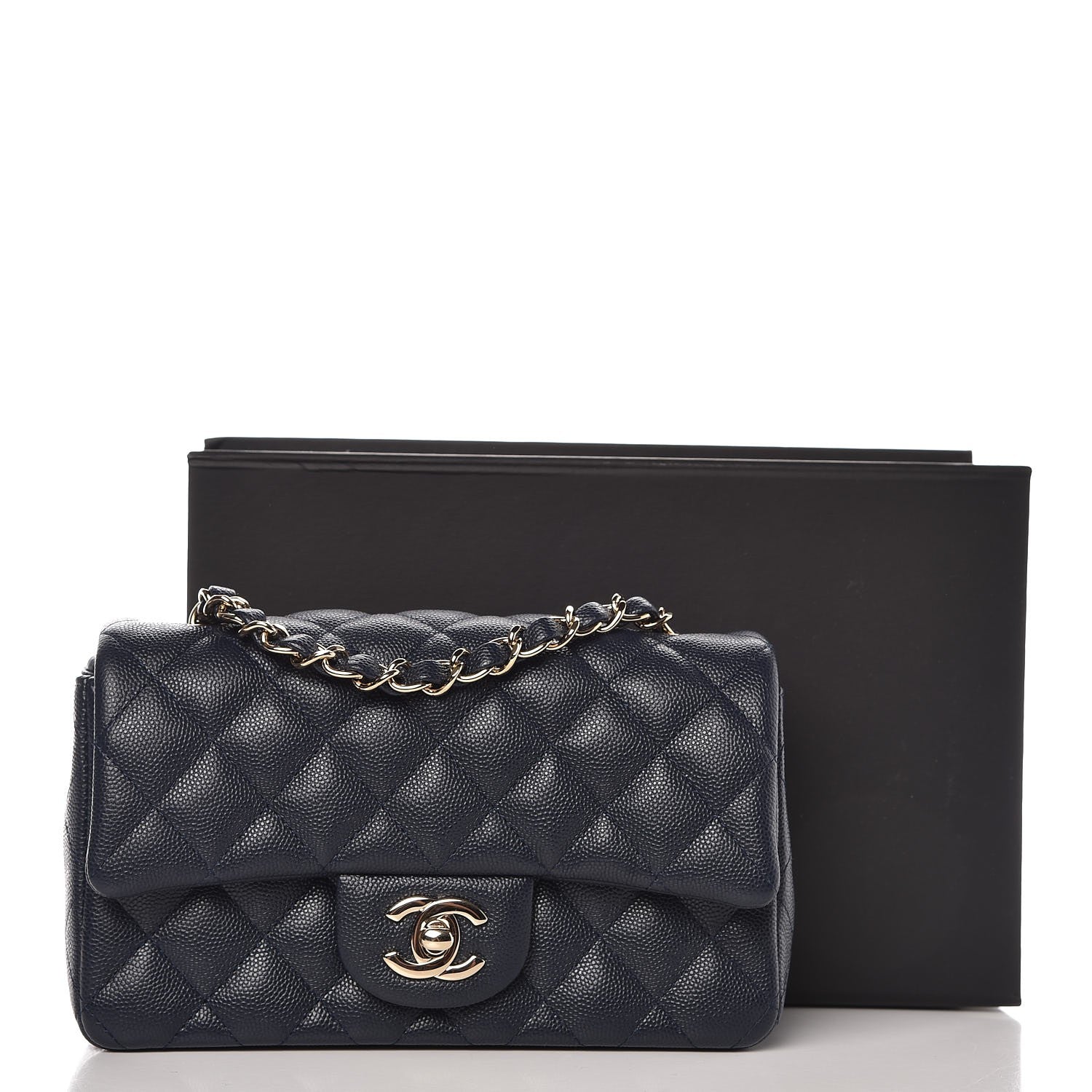 Chanel Caviar Quilted Mini Rectangular Flap Navy 8 of 8