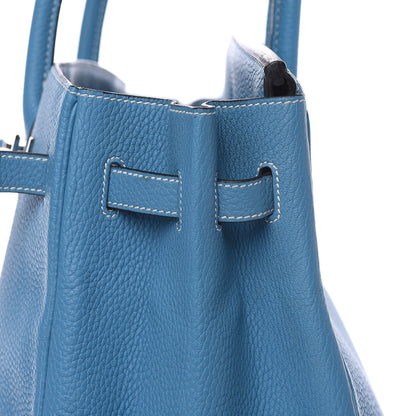 Hermes Taurillon Clemence Birkin 35 Blue Jean 18 of 29