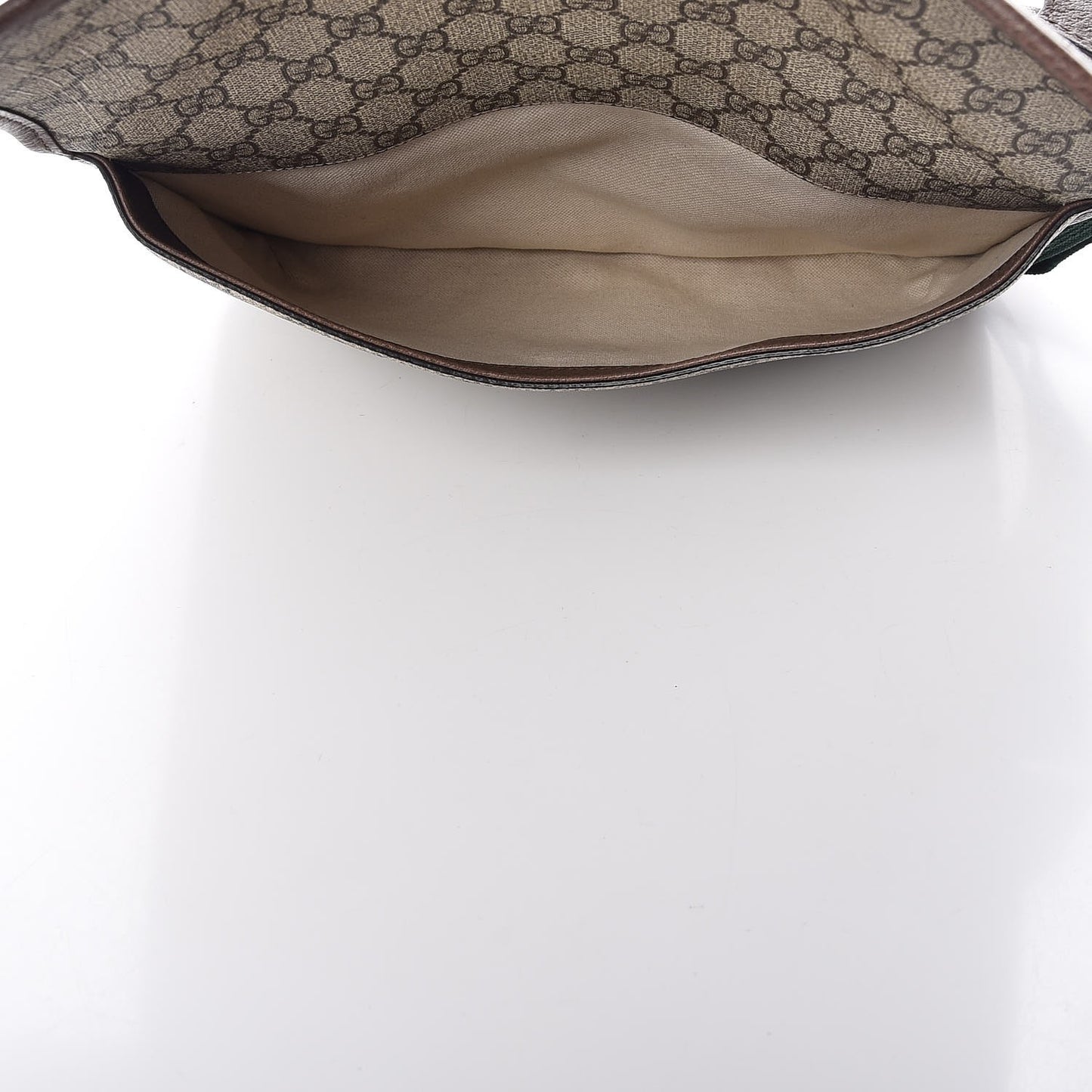 GG Supreme Monogram Web Neo Vintage Double Flap Messenger Bag Beige New Acero