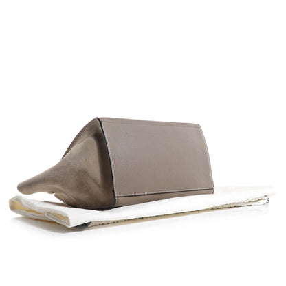 Celine Drummed Calfskin Suede Medium Trapeze Souris 4 of 9