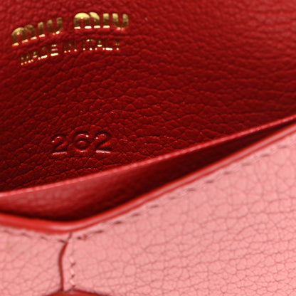 Miu Miu Goatskin Madras Love Wristlet Pouch Rosa 7 of 8