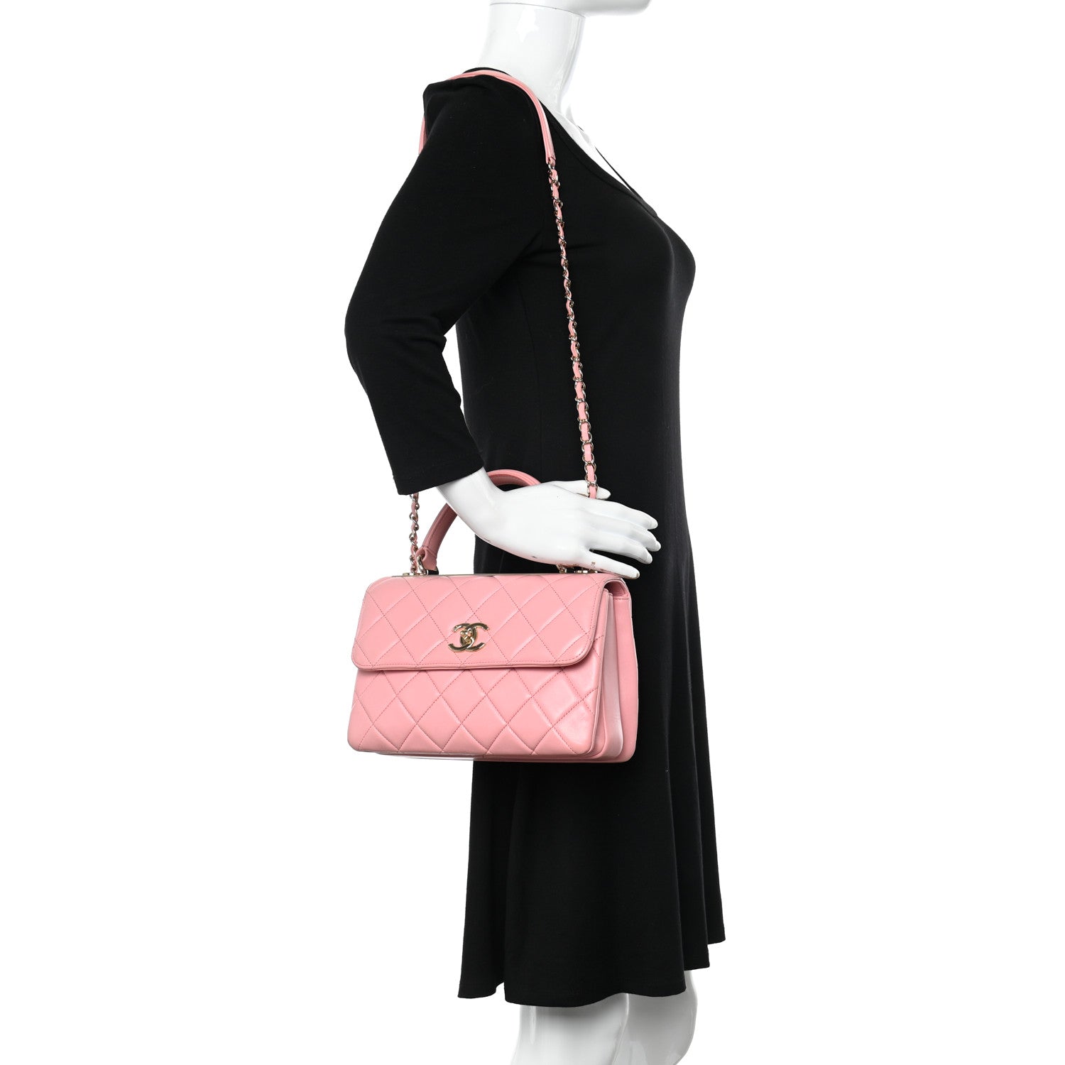 Chanel Lambskin Quilted Small Trendy CC Flap Dual Handle Bag Light Pink 2 of 16