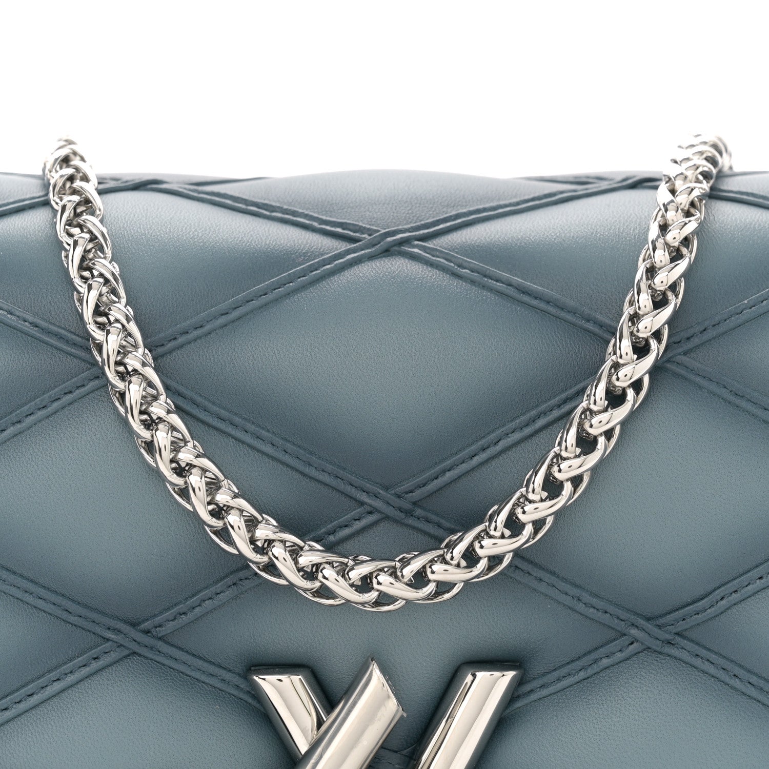 Louis Vuitton Lambskin Malletage GO-14 PM NM Denim Blue 8 of 10