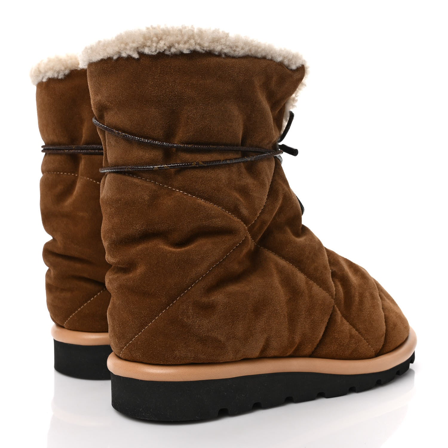 Louis Vuitton Shearling Suede Monogram Pillow Comfort Ankle Boot 37 Beige 4 of 7