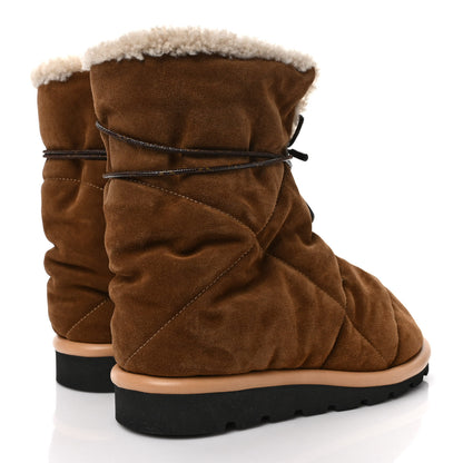 Louis Vuitton Shearling Suede Monogram Pillow Comfort Ankle Boot 37 Beige 4 of 7